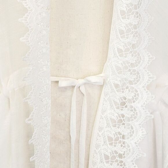 Kensie White Lace Trim Cover-Up Plus Size - Picture 5 of 9